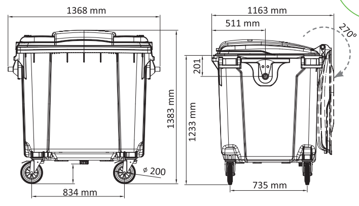 Maclean / mcclean 1100 Liter