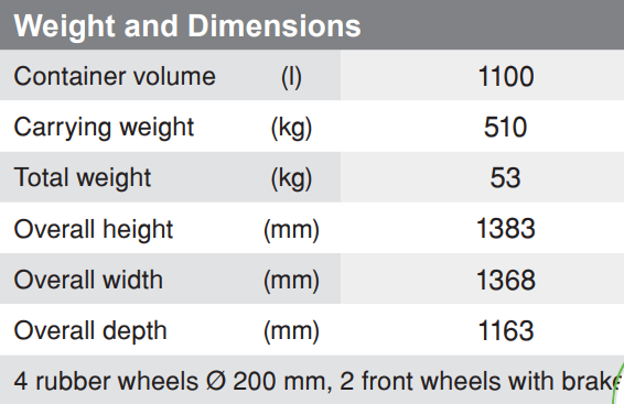 Maclean / mcclean 1100 Liter