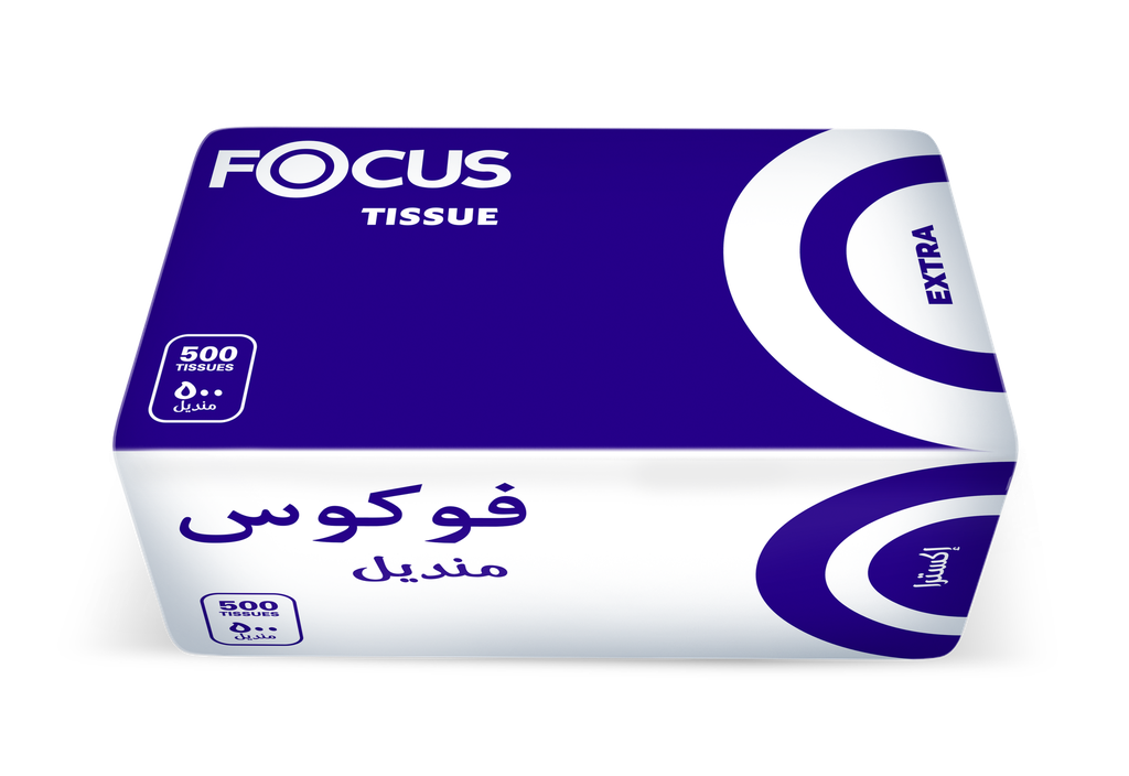 [مناديل وجه فوكس 500 منديل 1*18] 50200345 Hayat Production Focus 500