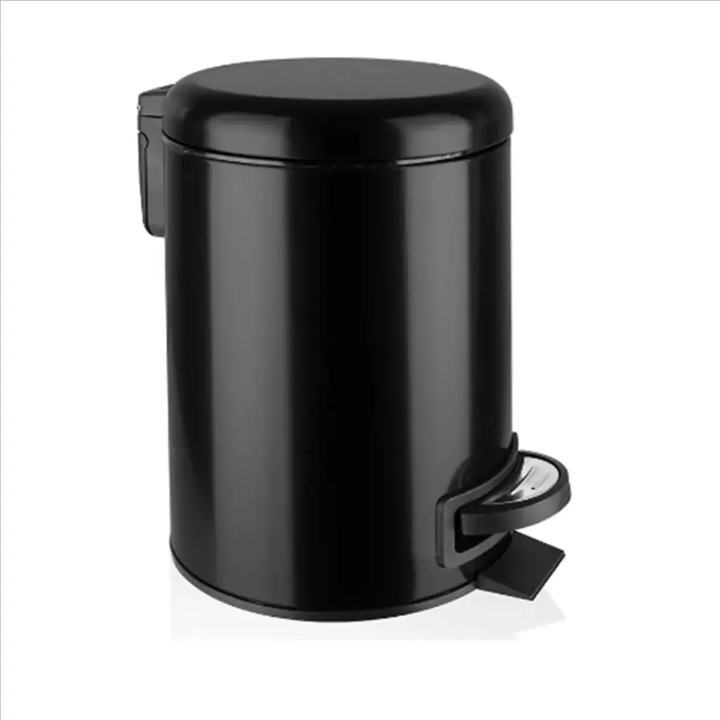 Black stainless steel basket 5 litre pedal