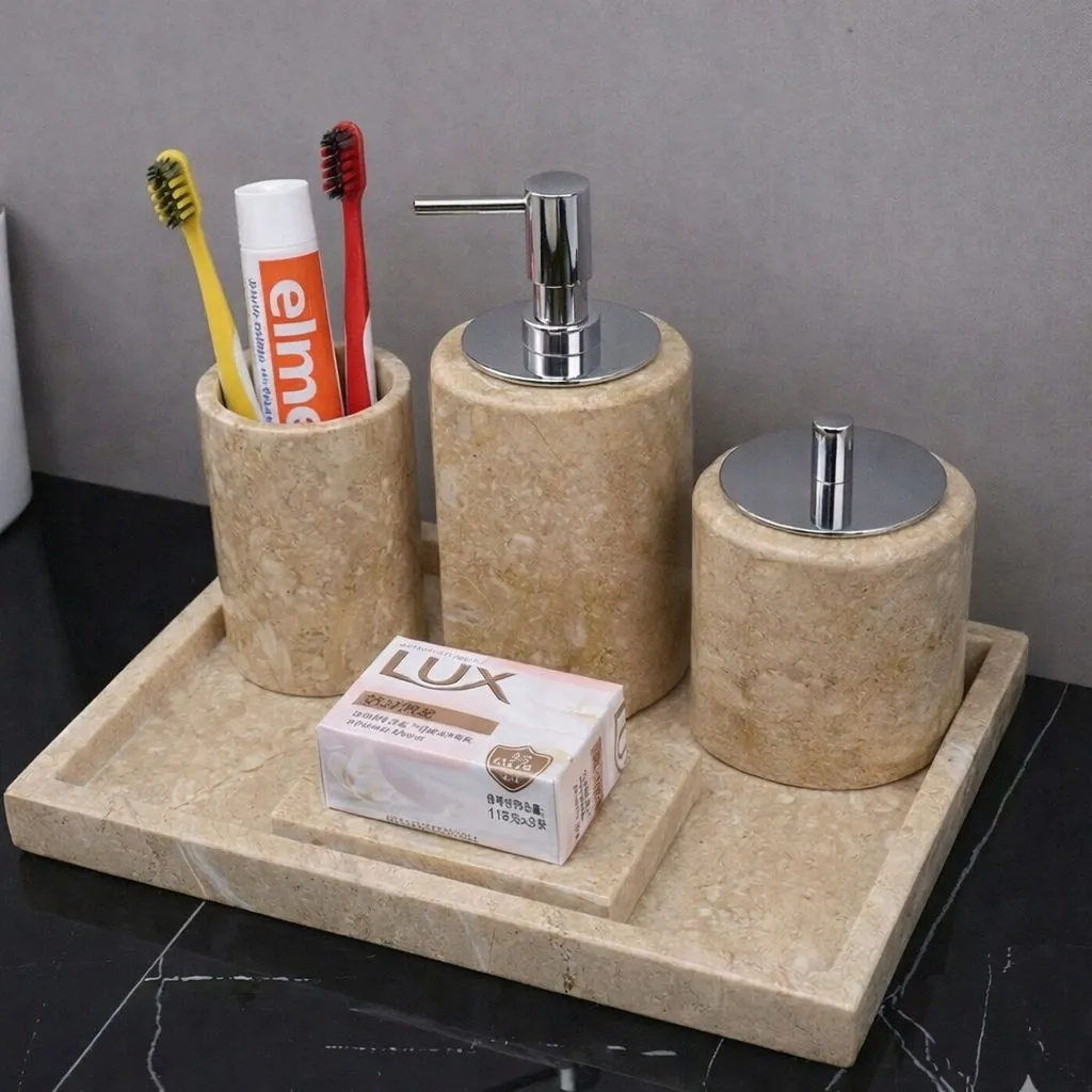 Italian Marble Hotel Bathroom Set