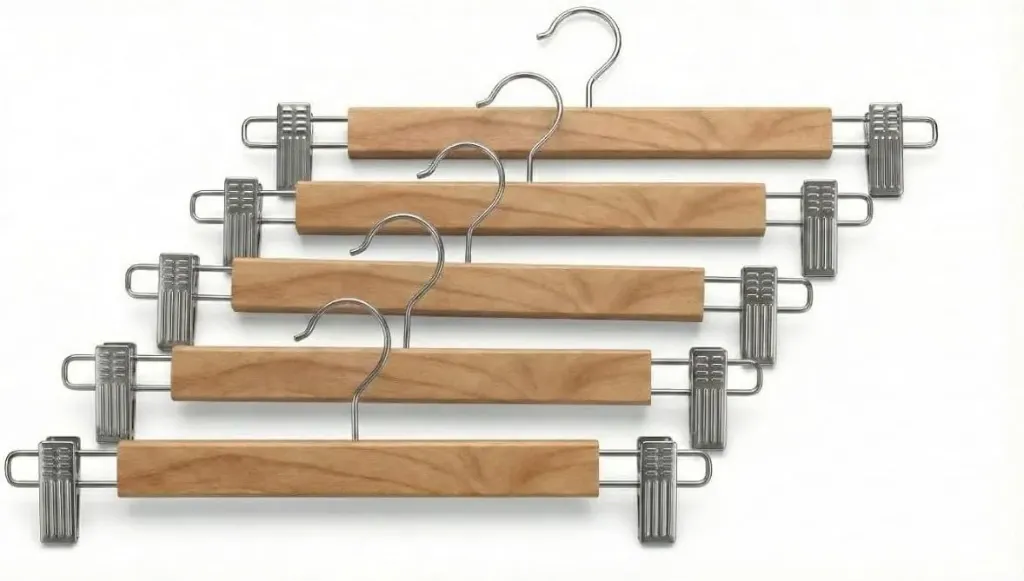 [شماعة بنطلون خشب مع مشابك] Wooden Hanger - Trouser Hanger