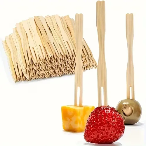 [شوكة فواكه 10 سم (MTS)] MTS Bamboo Fruit fork 10cm