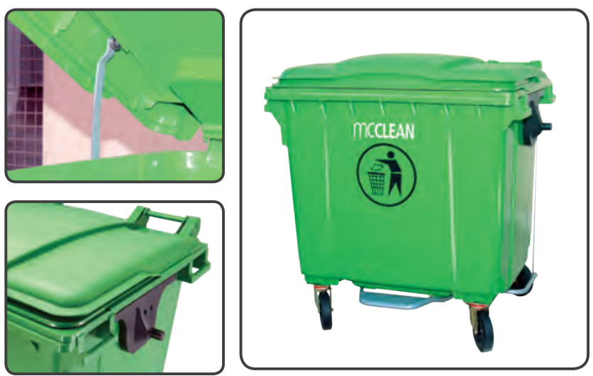 [صندوق قمامة اخضر سعة 770 لتر  (ماكلين)] Mcclean 770 liter