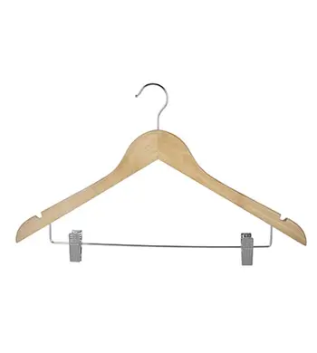 [شماعة خشب حريمي مع علاقة وهوك] Wooden Hanger - Women with Clips & Hook