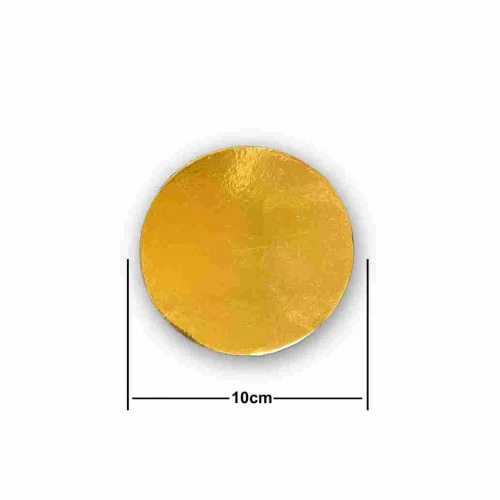 [قواعد جاتوه مدور 10 سم ذهبى] Aluminium Round Gateau Board 10 cm Gold