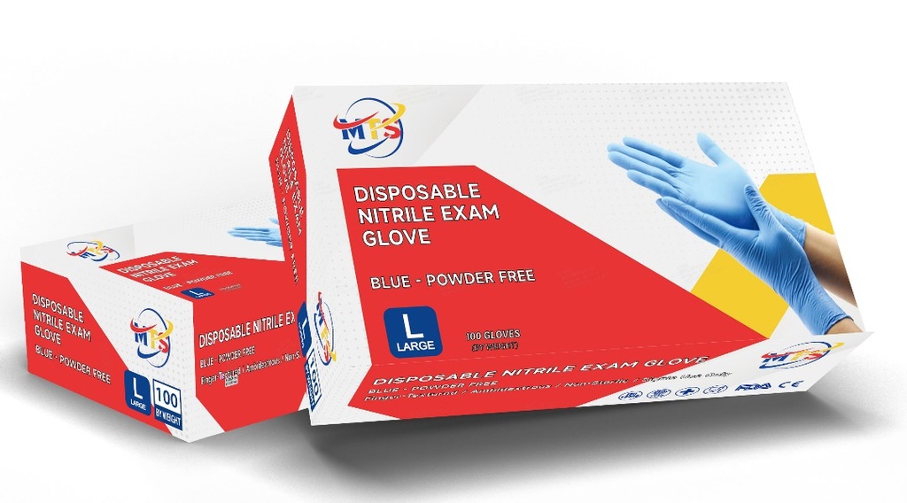 [جوانتي طبي ازرق MTS مقاس صغير] MTS Blue Disposable Nitrile Gloves (Small)