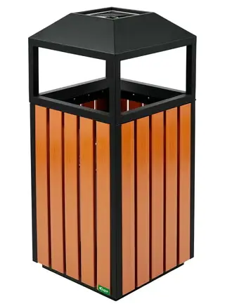 Garden wooden Bin with ashtray