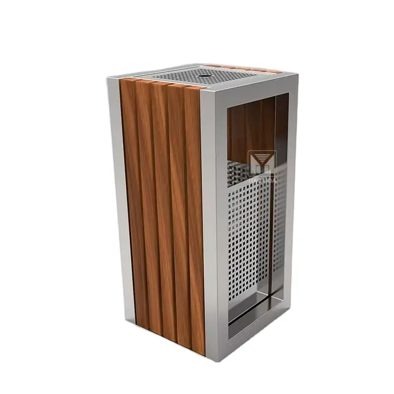 Square Wooden Ashtray for Garden