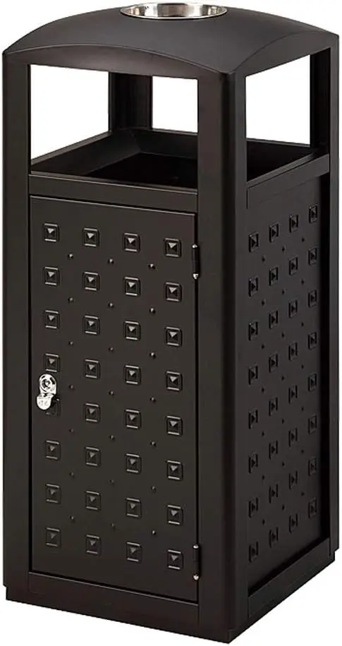 Black Garden Dust bin with ashtray