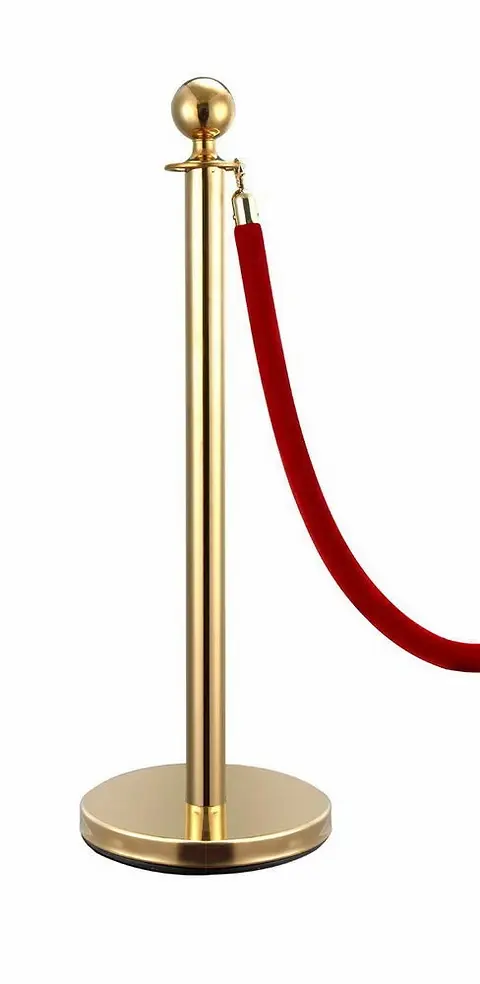 Gold Bollard and red rope