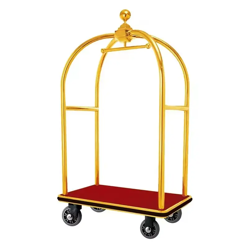 Birdcage gold luggage trolley