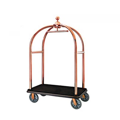 Birdcage gold luggage trolley