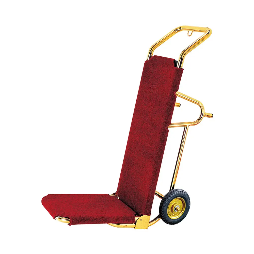 hotel luggage cart bellman black silver