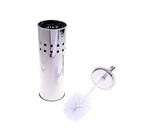 [فرشة تواليت بالقاعدة مستوردة استانلس ] Stainless Steel Toilet Brush with Stand